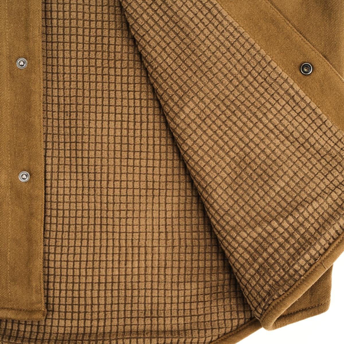 RosCo Waffle-Lined Flannel in khaki with Gridlock™ waffle knit thermal lining.